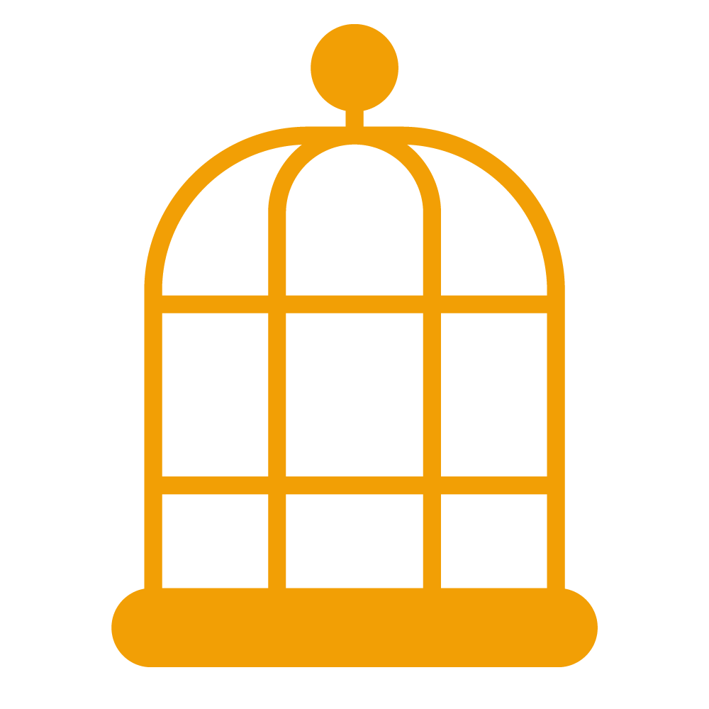 wireframe icon of birdcage